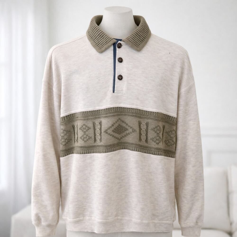 VTG Norm Thompson Portland Pattern Pullover Sweatshirt Sweater L